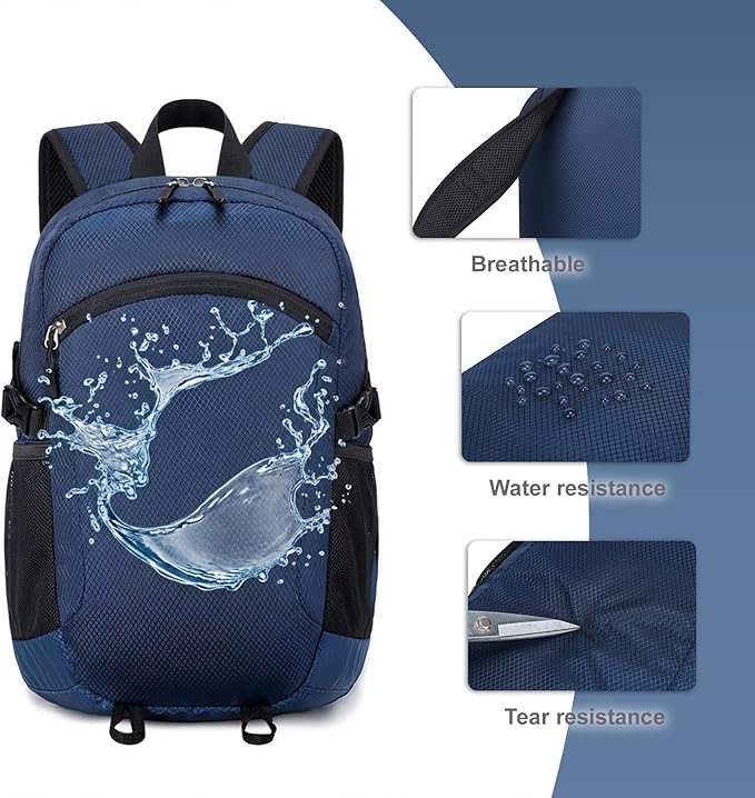 Lightweight Hiking Backpack 30L Packable Foldable Daypack Collapsible Travel - Image 6