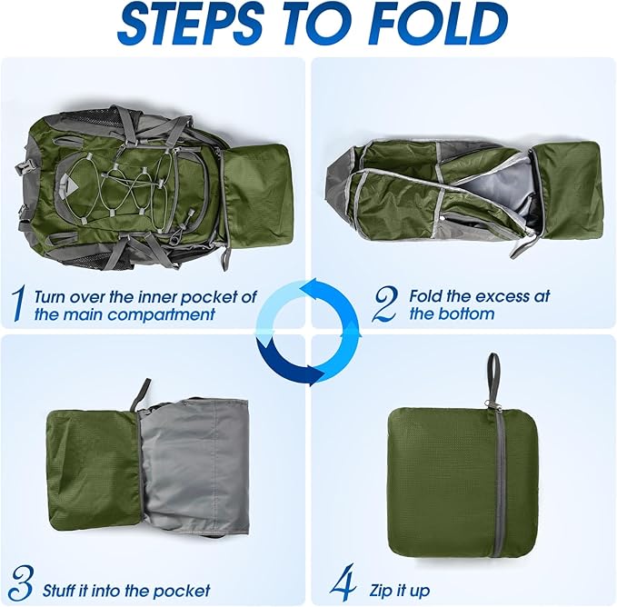 IGOLUMON Hiking Backpack 40L Packable Lightweight Camping Backpack Men Women - Image 6