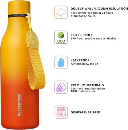 BJPKPK Insulated Water Bottles, 18 oz Stainless Steel Metal Water Bottle - Image 2