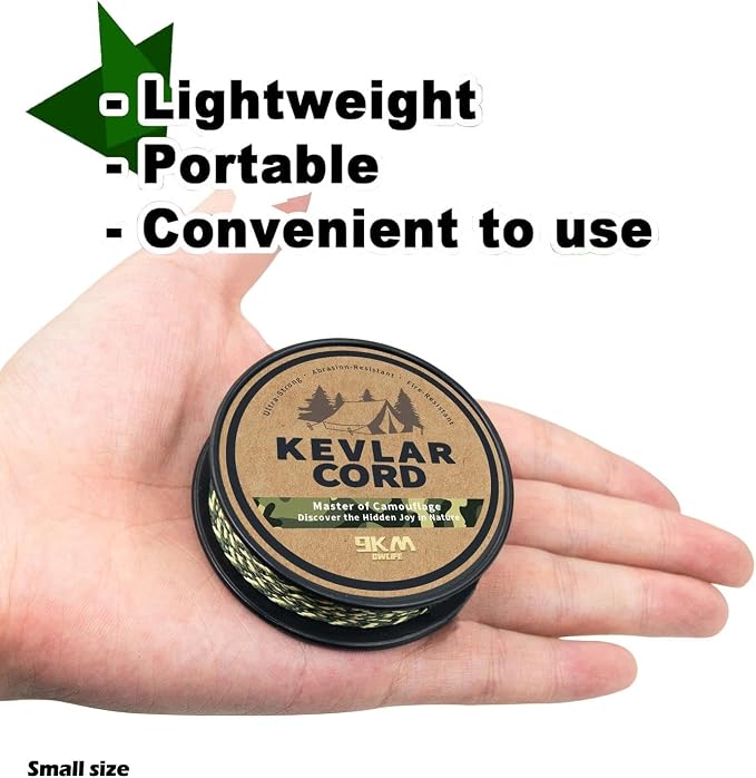 9KM DWLIFE Kevlar Cord – Camo Kevlar Line Ultra-Strong, Lightweight & - Image 6