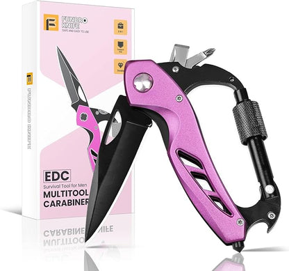 FUNBRO Pink Multitool Carabiner, Stocking Stuffers Gifts by FUNBRO