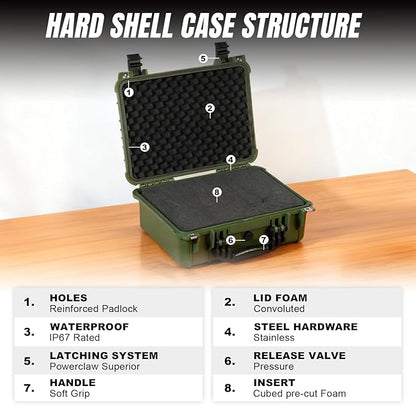 Jack Boss 16x 12.8x 6.8 Inch Hard Case, Portable Weather Waterproof Protective - Image 3
