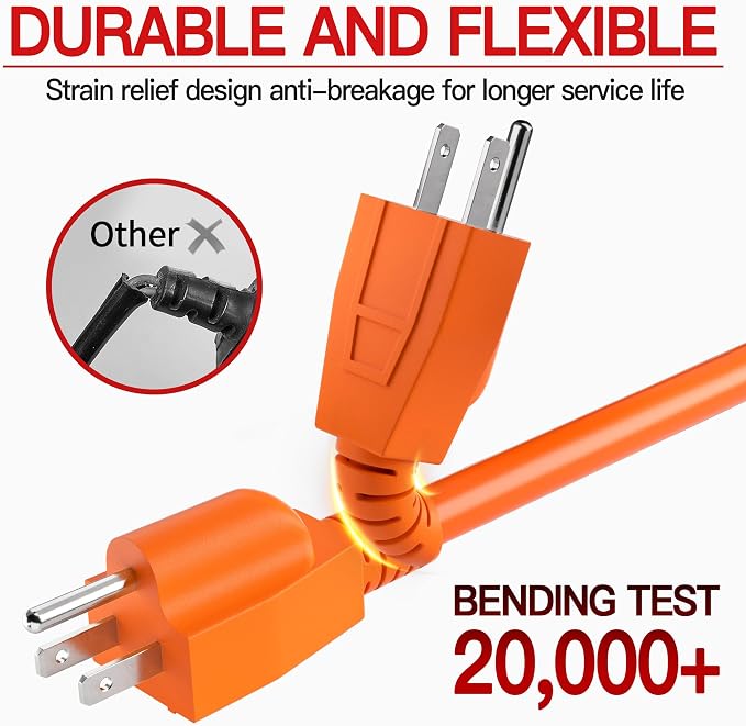 Skrizcable 16/3 50 FT Outdoor Extension Cord Waterproof, Weatherproof & Flame - Image 4
