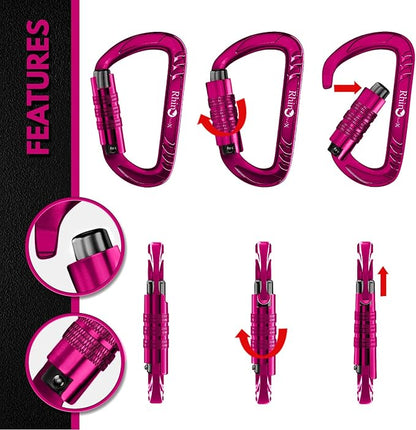 Rhino Produxs 12kN Heavy Duty Carabiner Clips, - Image 4