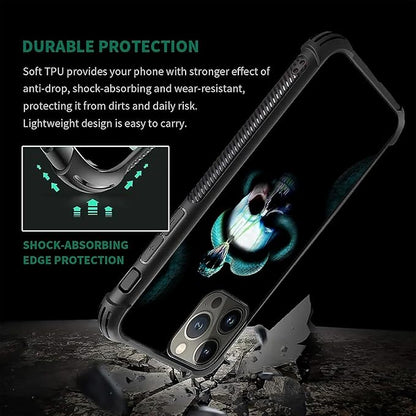 for iPhone 16 Pro Case, Skeleton Winding Snake Pattern Graphic Design Girl Boy - Image 7