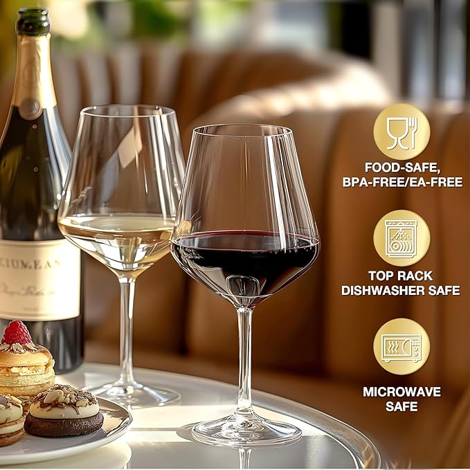 Hlukana Unbreakable Wine Glasses Set of 6, 16 oz Plastic Wine Glasses - Image 5