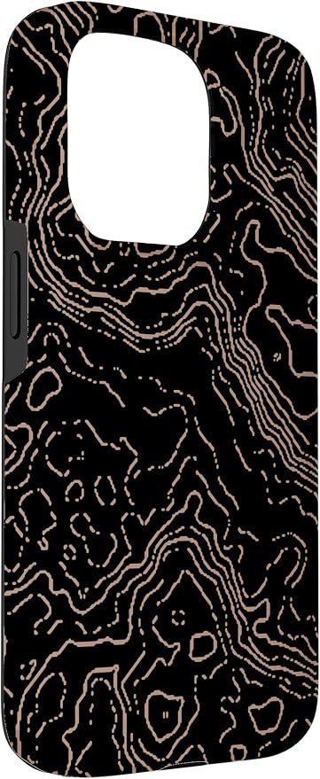 Topography Black & Brown Abstract Pattern Topographic Map Case - Image 3