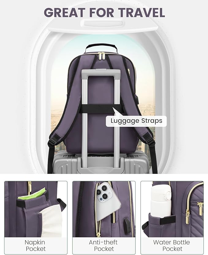 LOVEVOOK Laptop Backpack Purse for Women, Large Capacity Travel Business - Image 4