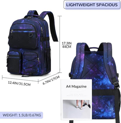 Lohol Multi-Pocket Backpack for Travel College, Heavy Duty Big Bookbag - Image 3