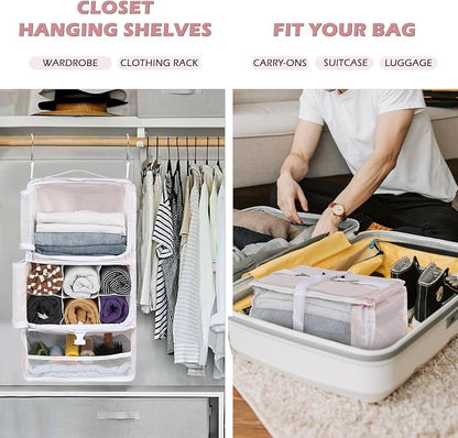 Surblue Hanging Shelves Travel Storage Bag Compression Packing Cube - Image 2