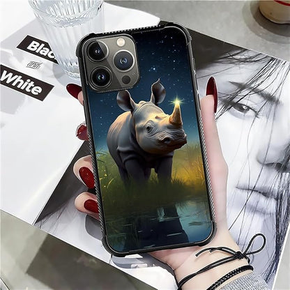 for iPhone 16 Pro Case, Rhino Water Marshes Pattern Graphic Design Girl Boy - Image 7