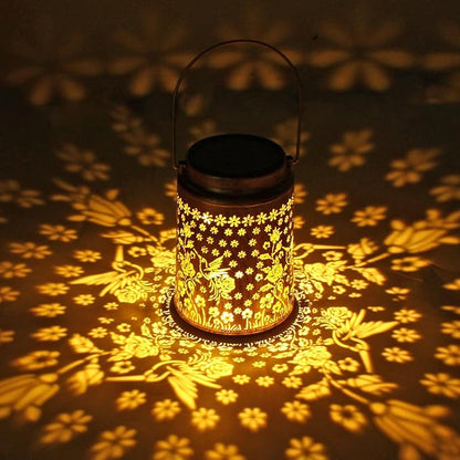 2 Pack Solar Lanterns Outdoor Waterproof Hummingbird Garden Decor Gift - Image 2