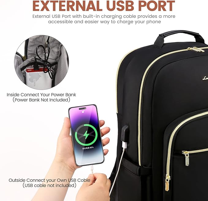 LOVEVOOK Laptop Backpack for Women 18.4 inch, Cute Womens Travel Backpack Purse - Image 5