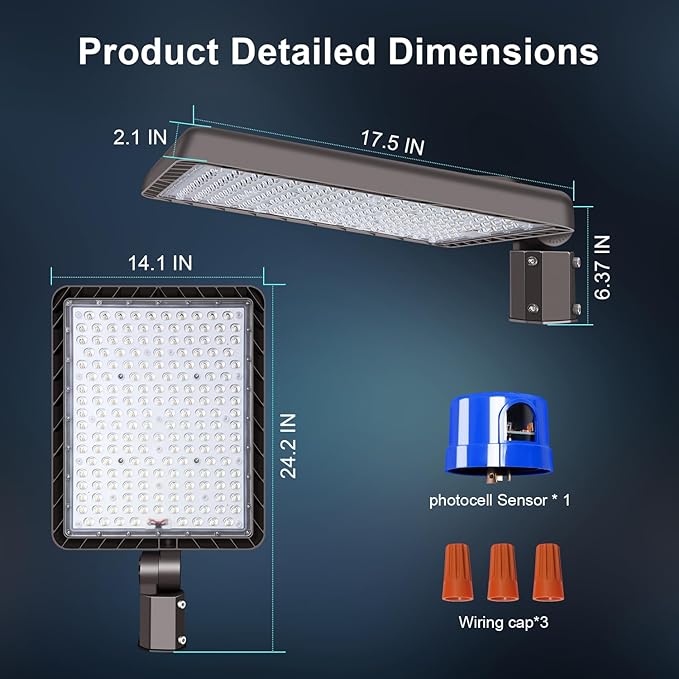 480W LED Parking Lot Light Outdoor, 72000LM 100V-277V Dusk to Dawn LED Building - Image 8
