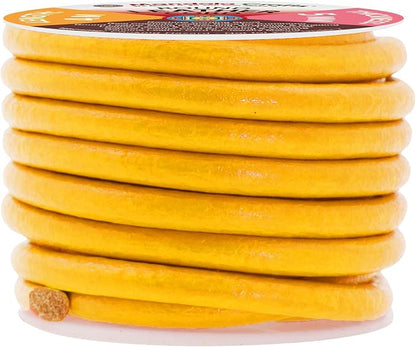 Mandala Crafts Round Genuine Mustard Yellow Leather Cord - Image 2