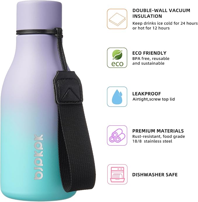 BJPKPK Insulated Water Bottles, 12oz Stainless Steel Metal Water Bottle - Image 2