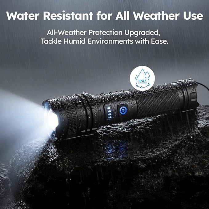 THY TRY Rechargeable LED Flashlight 2-Pack, 90000 High Lumens Super Bright - Image 5