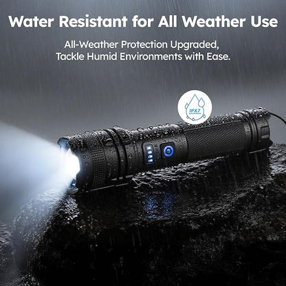 THY TRY Rechargeable LED Flashlight 2-Pack, 90000 High Lumens Super Bright - Image 5