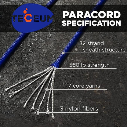 TECEUM Reflective Paracord Rope 1000 – 1000ft/200ft/100ft/50ft – 40+ Colors – - Image 2