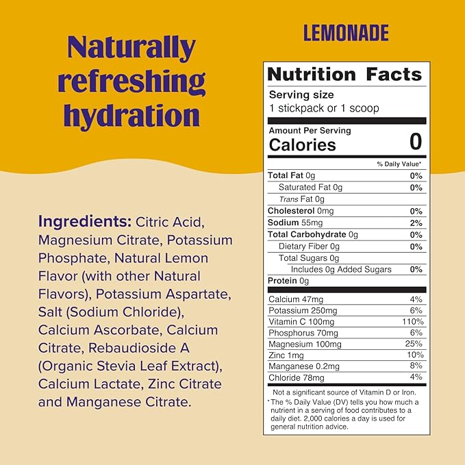 Ultima Replenisher Daily Electrolyte Powder – Lemonade, 20 Stickpacks – Zero - Image 3