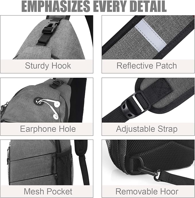 Pritent Crossbody Bags for Women Men Trendy Sling Bag Backpack Casual Chest Bag - Image 5