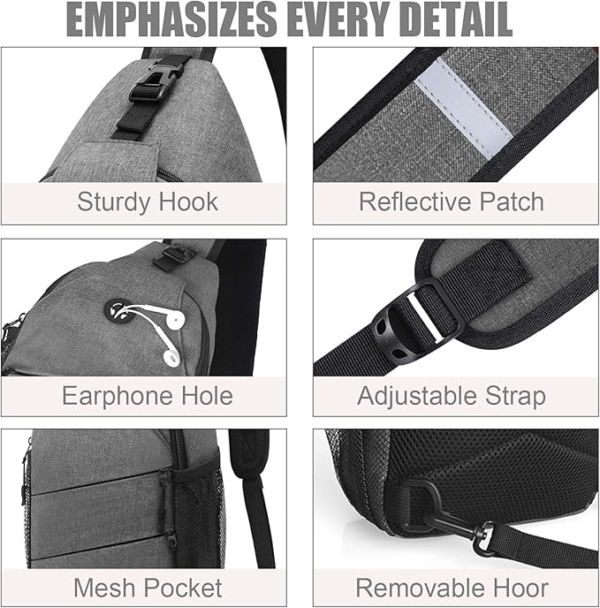 Pritent Crossbody Bags for Women Men Trendy Sling Bag Backpack Casual Chest Bag - Image 5
