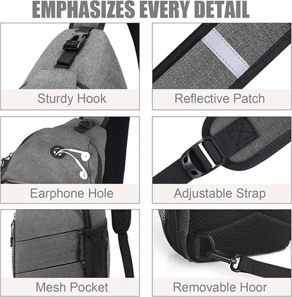 Pritent Crossbody Bags for Women Men Trendy Sling Bag Backpack Casual Chest Bag - Image 5