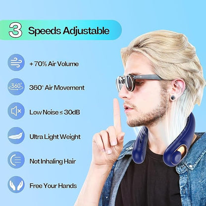 KIDEE Portable Neck Fan, Personal Bladeless Rechargeable, Upgraded 4000mAh - Image 2
