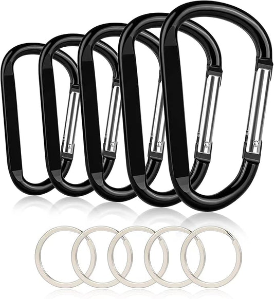 Carabiner Caribeaner Clip, Extra Large 4" Aluminum Carabeaner Keychain Hook by CampTek