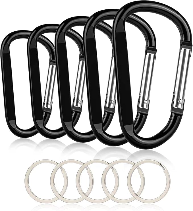 Carabiner Caribeaner Clip, Extra Large 4" Aluminum Carabeaner Keychain Hook by CampTek