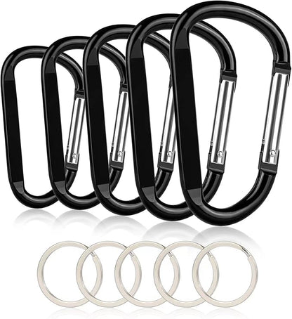 Carabiner Caribeaner Clip, Extra Large 4" Aluminum Carabeaner Keychain Hook by CampTek