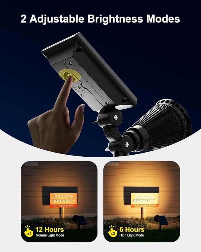 2 Pack Solar Spotlights Outdoor Waterproof - Image 3