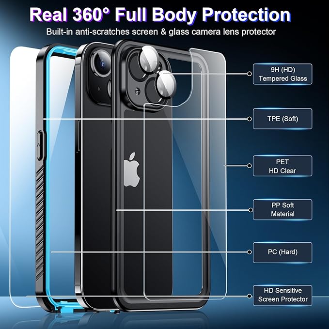 2025 New Designed for iPhone 15 Case Waterproof, Full Phone Case 6.1" - Image 4