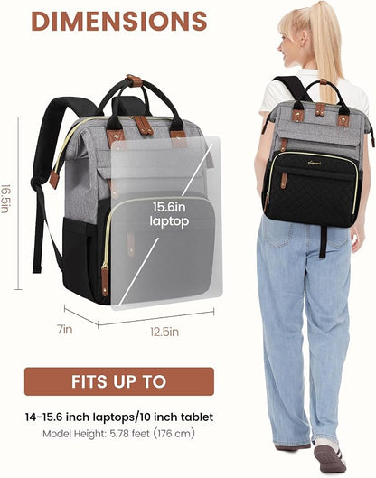 LOVEVOOK Laptop Backpack for Women, 15.6'' Waterproof Nurse Bag Teacher Work - Image 4