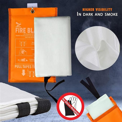 Fire Blanket -Certified 1500F Extra Thick, Glow In The Dark Fireproof Emergency - Image 4
