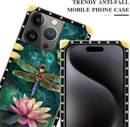 Compatible with iPhone 16 Pro Max Case, Colourful Dragonfly Pink Lily Pads - Image 4