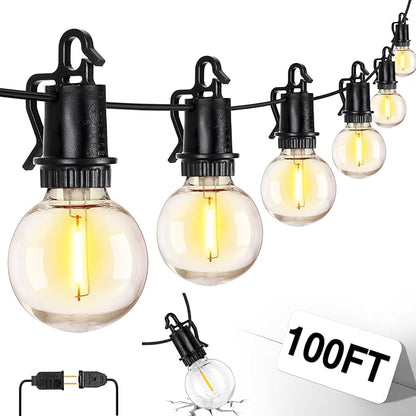 ZJOJO LED Outdoor String Lights, 100FT Outdoor Lights by ZJOJO
