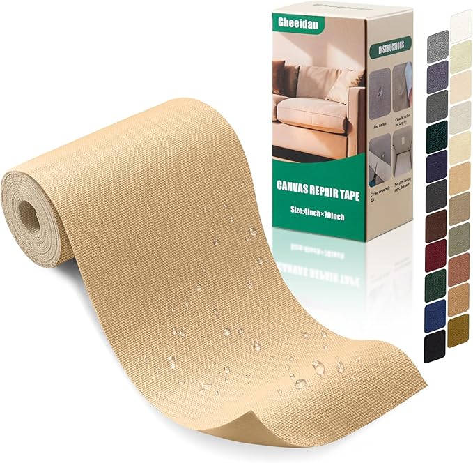 Gheeidau Canvas Repair Tape 4×70 Inch Waterproof Self-Adhesive Fabric Repair by Givethingsanewlife