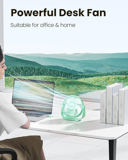 Gaiatop USB Desk Fan, 3 Speeds Strong Airflow, 5.5 Inch Portable 90° Rotate - Image 2
