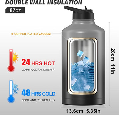87oz Insulated Water Bottle, BPA Free&Leak Proof, 1.5 Gallon Stainless Steel - Image 3