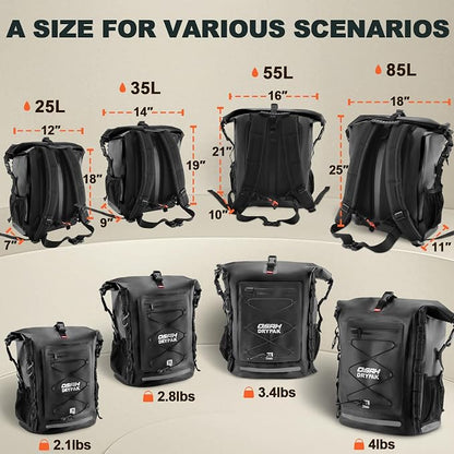 OSAH DRYPAK Waterproof Backpack Dry Bag 25L/35L/55L/85L – Heavy Duty Roll-Top - Image 2