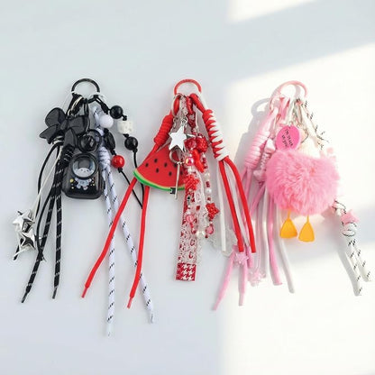 Paracord Keychain Paracord Bag Charm 12pcs Braided Nylon Rope Keychain Cord - Image 3