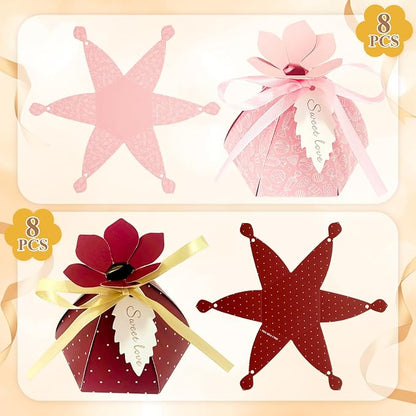 48Pcs Party Favor Candy Box, Petal Shaped Gift Candy Box - Image 5