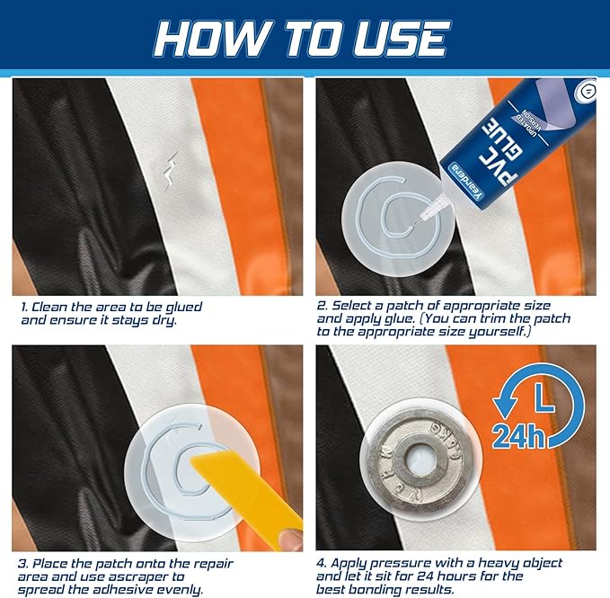 Yeardera Air Mattress Patch Kit, Waterproof Vinyl Repair Kit, High Strength PVC - Image 6