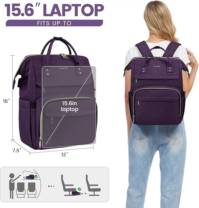 LOVEVOOK Laptop Backpack for Women, 15.6 Inch Professional Womens Travel - Image 6