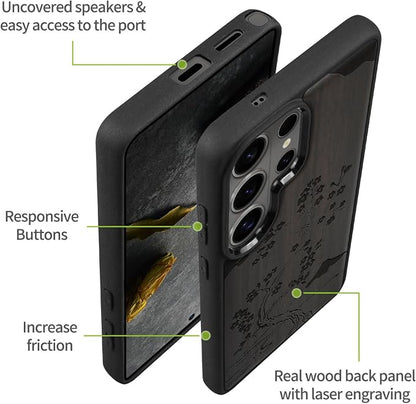 Carveit Magnetic Wooden Case for Samsung Galaxy S26 Ultra Case 2026, TPU - Image 6