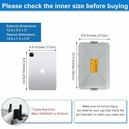 NineLeaf Large Outdoor Electrical Box Waterproof, IP54 Weatherproof Extension - Image 4