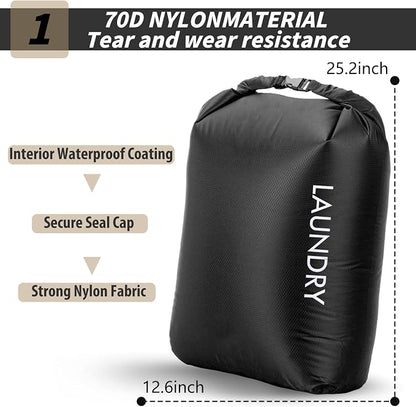 Travel Laundry Bag, Vacuum Compression Dirty Clothes Travel Bag Waterproof Wet - Image 2