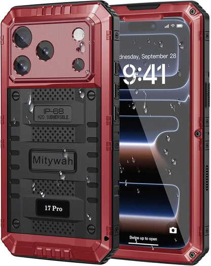 Mitywah Waterproof Case for iPhone 17 Pro, Rugged Metal Case by Mitywah