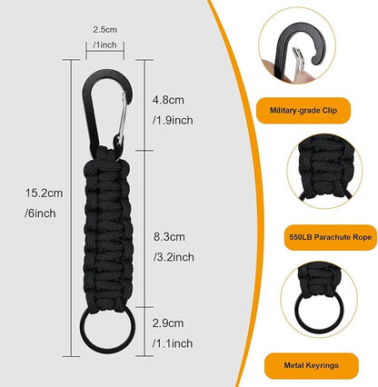 2 Pcs Heavy Duty Braided 550 Paracord Lanyard Keychain Set, Parachute Rope - Image 3